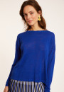 Flamed linen t-shirt with long sleeves and back buttons - Polly