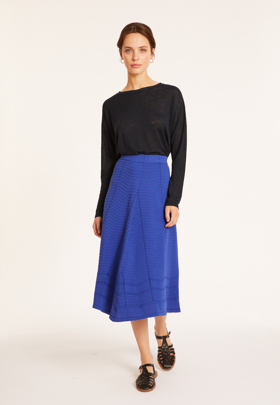 Flamed linen t-shirt with long sleeves and back buttons - Polly Flamed linen t-shirt with long sleeves and back buttons - Polly