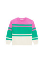 Pull tricolore en coton - Mavrick 8129 - 22 Vert moyen