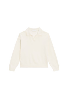 Polo manches longues en coton  brossé - Melvina