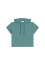 Sweat zippé manches courtes en coton brossé - Mackenzie