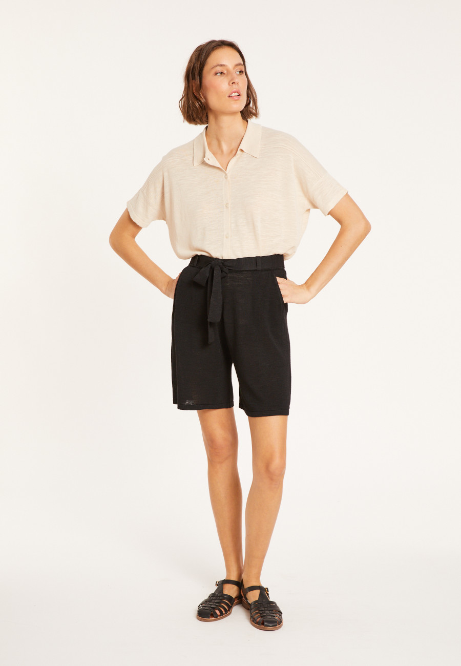 Fluid shorts in flamed linen - Maceo Fluid shorts in flamed linen - Maceo