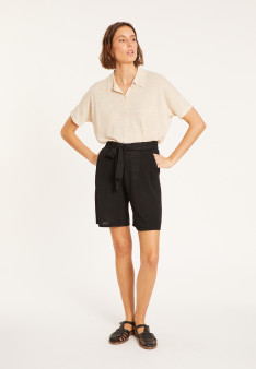 Fluid shorts in flamed linen - Maceo