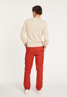 Pull col rond en laine mérinos - Bardem 6801 - 12 Beige clair