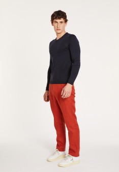 Pull col rond en laine mérinos - Bardem 6840 - 05 Bleu marine