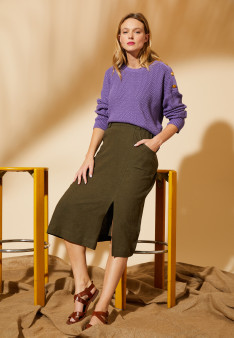 Long linen skirt with pockets - Valentine