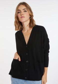 Cardigan en cachemire boutonné à poches - Ariel 8210