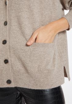 Cardigan en cachemire boutonné à poches - Ariel 8221