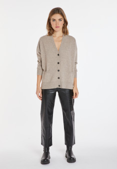 Cardigan en cachemire boutonné à poches - Ariel 8221