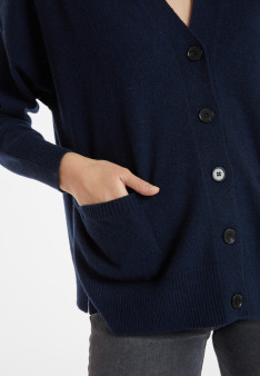 Cardigan en cachemire boutonné à poches - Ariel 8240