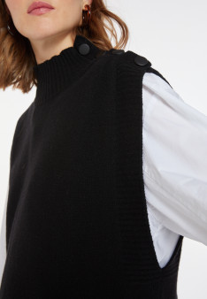 Pull sans manches en cachemire et laine - Anika 8210
