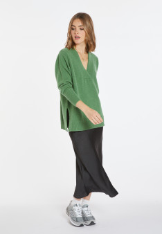 Pull ample col V en cachemire et laine - Chloé 8251