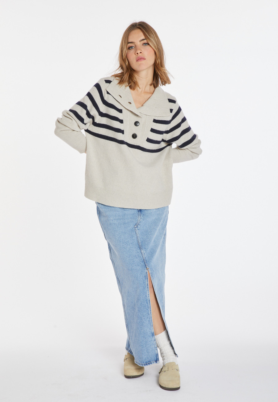 Cashmere and wool button-down sweater - Carmella Cashmere and wool button-down sweater - Carmella