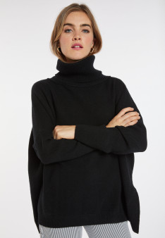 Pull ample col roulé en laine et cachemire - Clara 8210