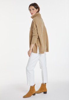 Pull ample col roulé en laine et cachemire - Clara 8220