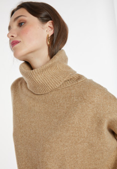 Pull ample col roulé en laine et cachemire - Clara 8220