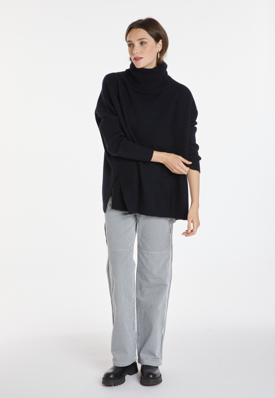 Loose-fitting turtleneck sweater in wool and cashmere - Clara Loose-fitting turtleneck sweater in wool and cashmere - Clara