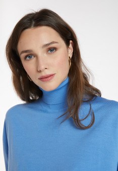 Pull col roulé à fentes en laine mérinos - Amy 8242
