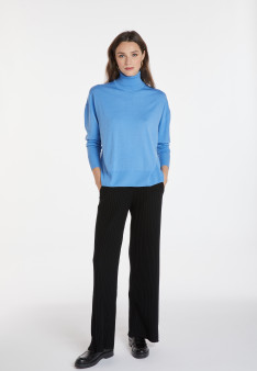 Pull col roulé à fentes en laine mérinos - Amy 8242