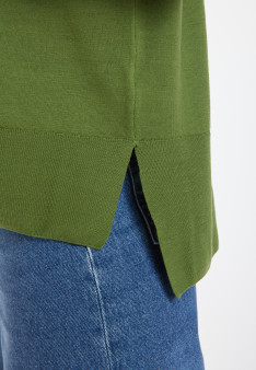 Slit turtleneck sweater in merino wool - Amy