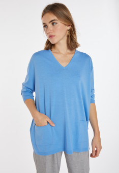 Pull ample à poches en laine mérinos - Albertine 8242