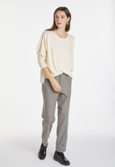 Pull ample col rond en laine mérinos - Azel 8201