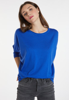 Pull ample col rond en laine mérinos - Azel 8241