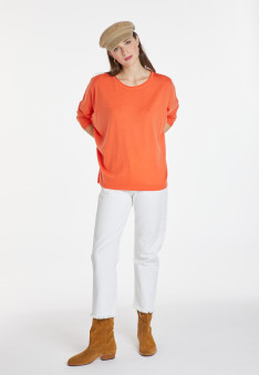 Loose-fitting round-neck sweater in merino wool - Azel