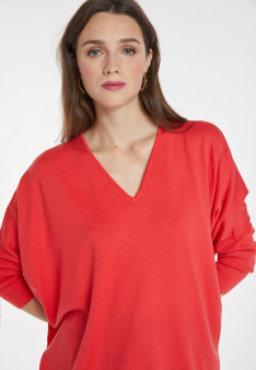 Pull manches chauve-souris en laine mérinos - Boxe 8280