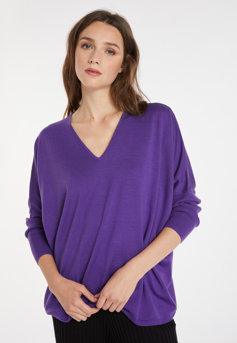 Merino wool bat-sleeve sweater - Boxe Merino wool bat-sleeve sweater - Boxe