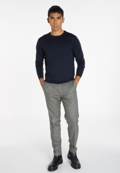 Pull col rond avec logo en laine mérinos - Eddie 8240