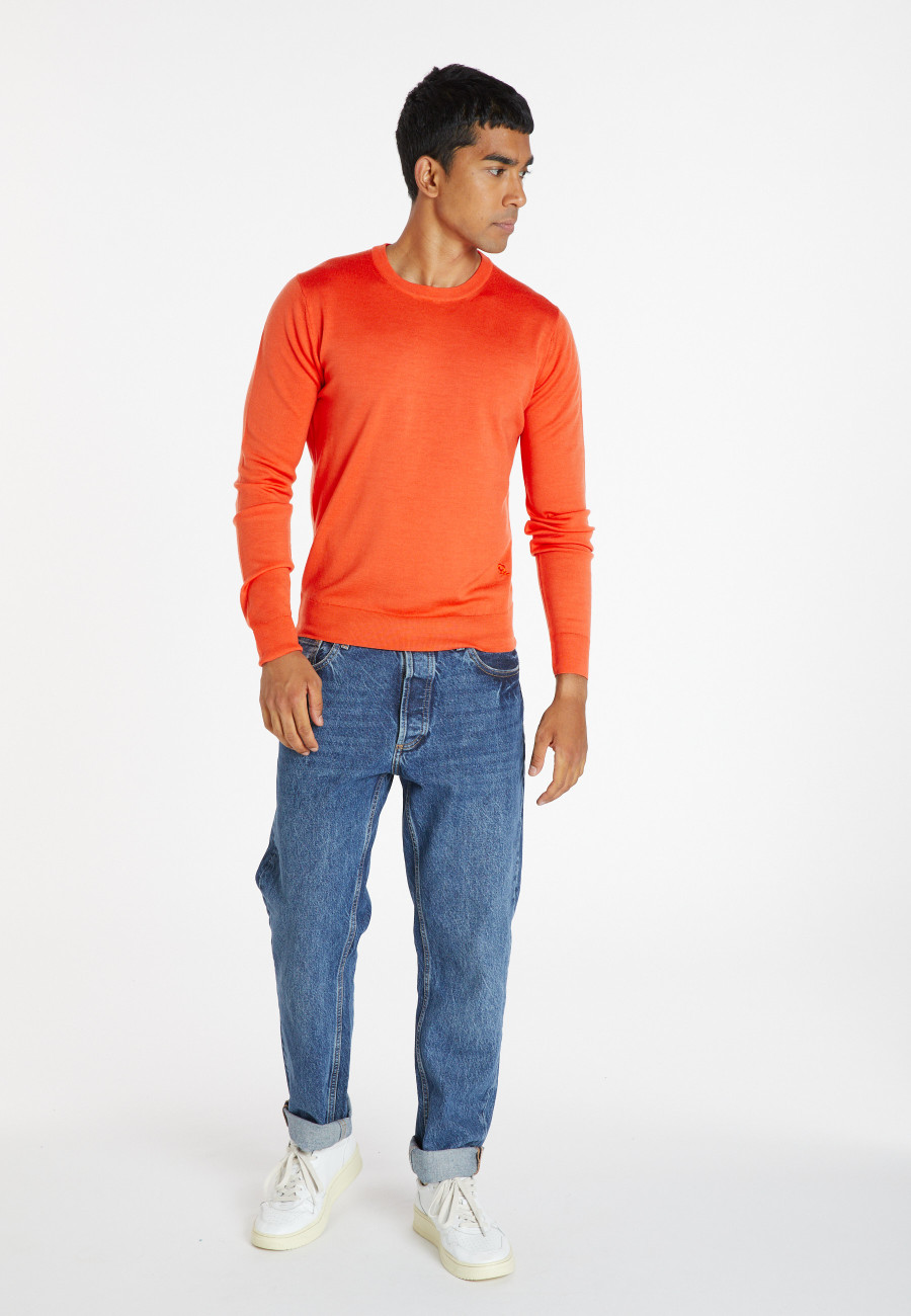 Pull col rond avec logo en laine mérinos - Eddie 8270 Pull col rond avec logo en laine mérinos - Eddie 8270