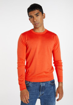 Pull col rond avec logo en laine mérinos - Eddie 8270