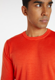 Pull col rond avec logo en laine mérinos - Eddie 8270