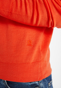 Pull col rond avec logo en laine mérinos - Eddie 8270