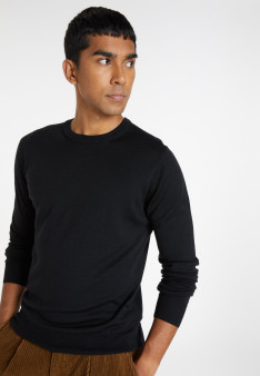 Pull col rond avec logo en laine mérinos - Eddie 8210