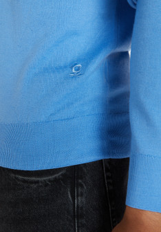 Pull col V avec logo en laine mérinos - Elmo 8242