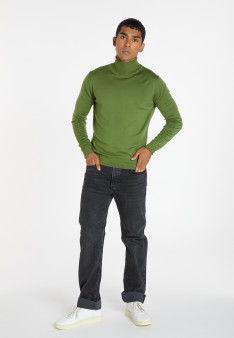 Pull col roulé avec logo en laine mérinos - Enzo 8252