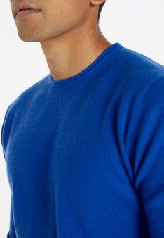 Round-neck cashmere sweater with rolled finishes - Ernest