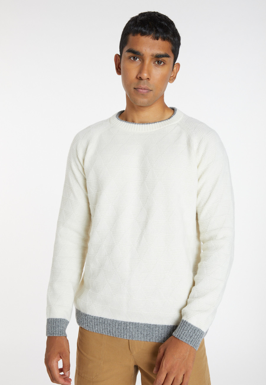 Two-tone wool and cashmere sweater - Samir Two-tone wool and cashmere sweater - Samir