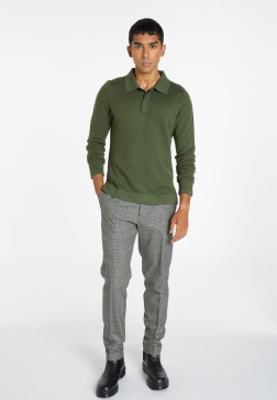 Polo manches longues en laine mérinos - Sidney 8252