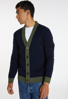 Gilet bicolore en laine mérinos - Silence 8302