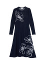 Robe longue évasée en laine mérinos - Charlize 8305