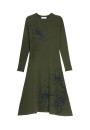 Long flared dress in merino wool - Charlize