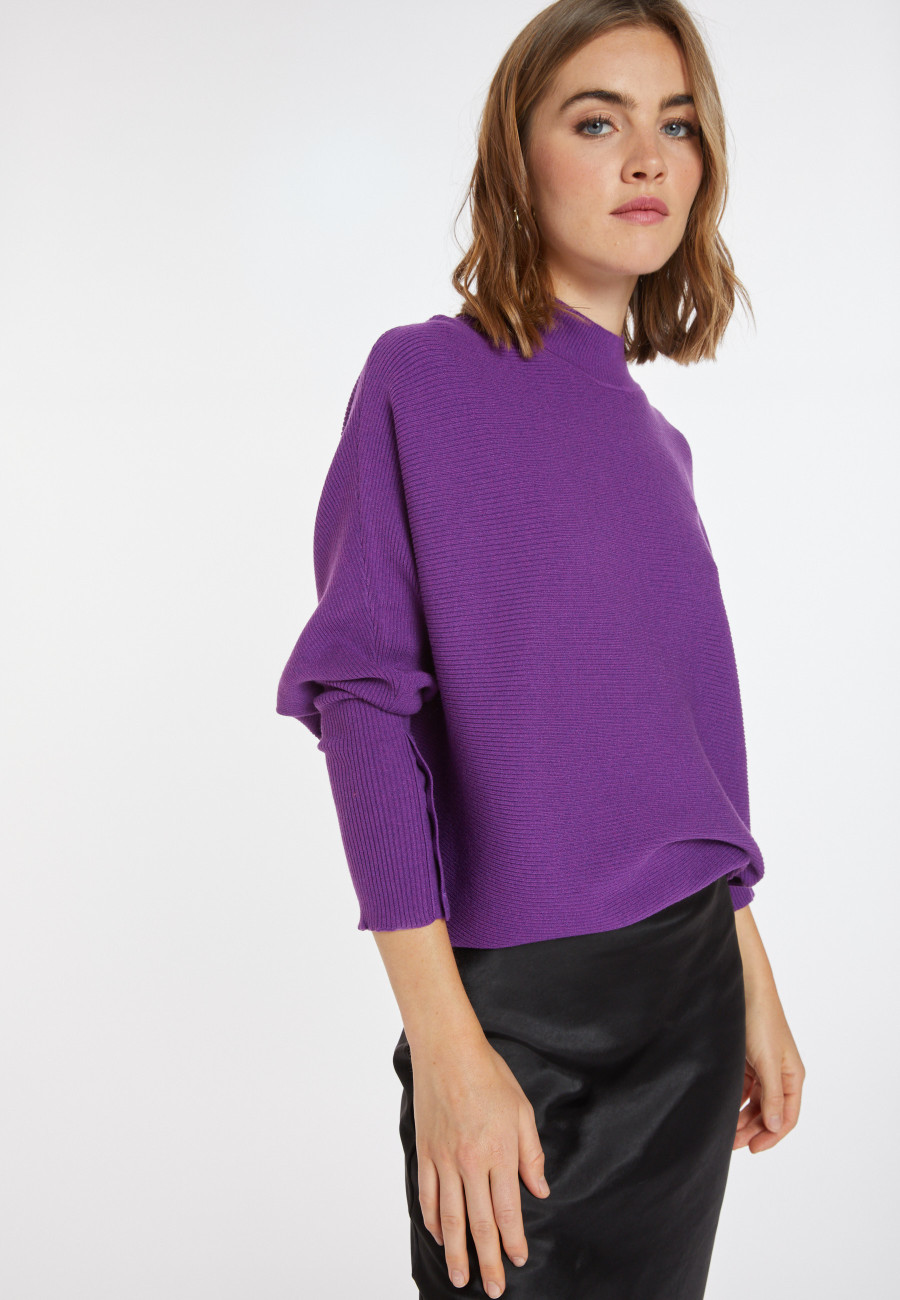 Loose-fitting high-neck wool blend sweater - Caly Loose-fitting high-neck wool blend sweater - Caly