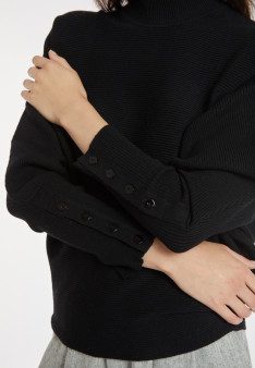 Pull ample col montant en laine  mélangée - Caly 8210