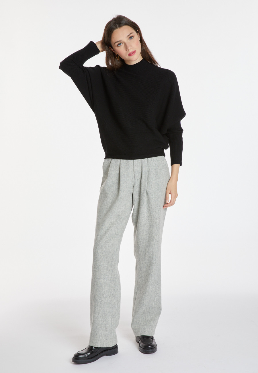 Loose-fitting high-neck wool blend sweater - Caly Loose-fitting high-neck wool blend sweater - Caly