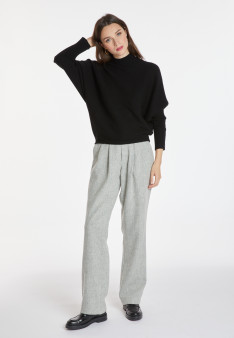 Pull ample col montant en laine  mélangée - Caly 8210