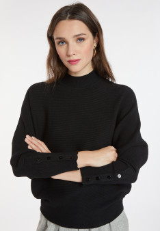 Pull ample col montant en laine  mélangée - Caly 8210