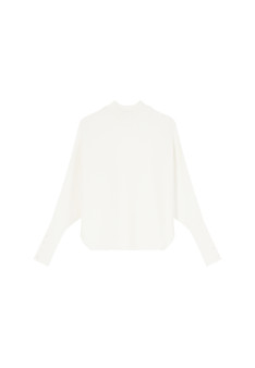 Loose-fitting high-neck wool blend sweater - Caly